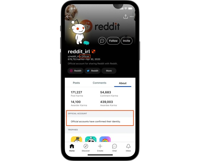 Reddit is testing an official badge
