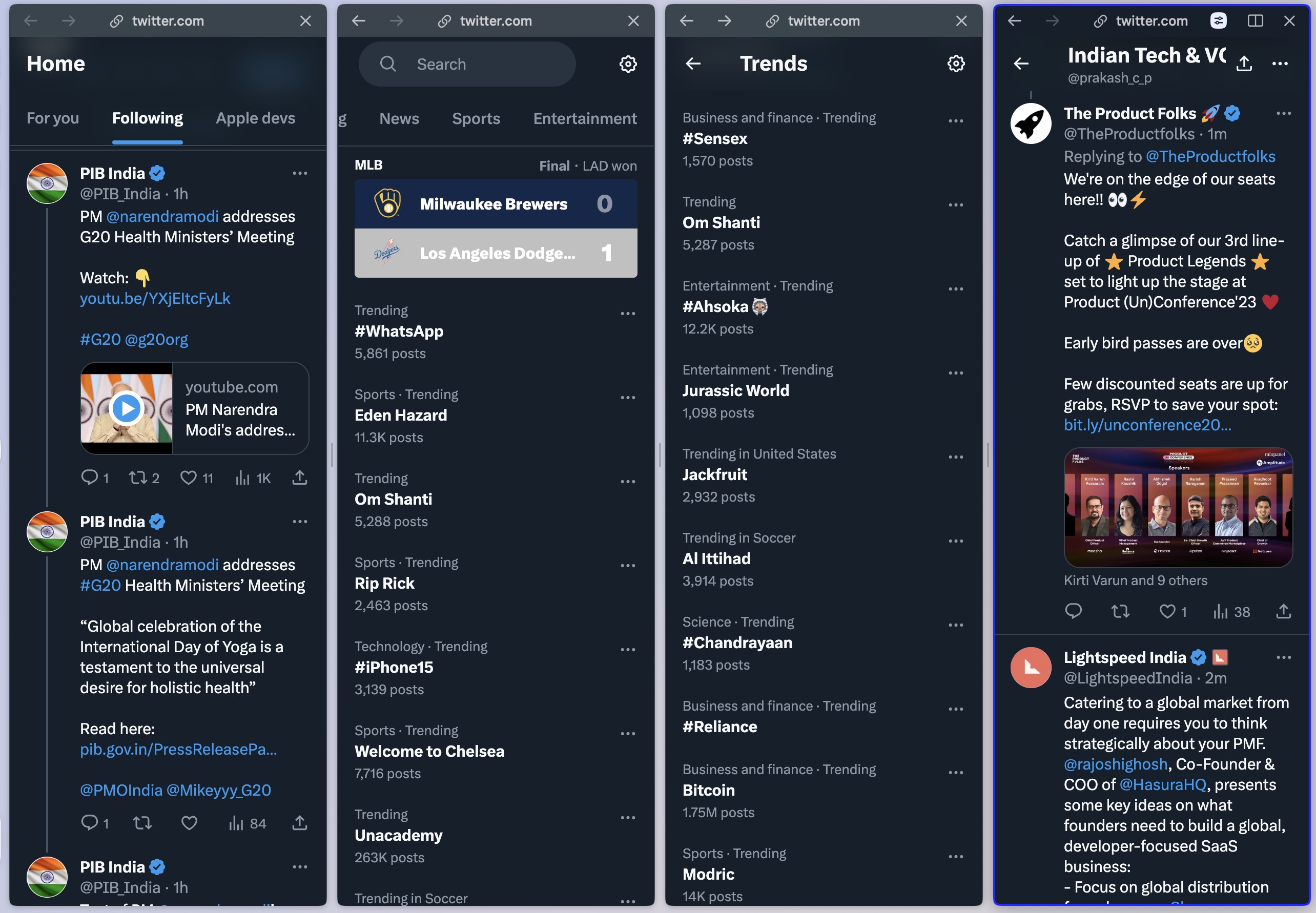 A hacked together version of TweetDeck in Arc browser.
