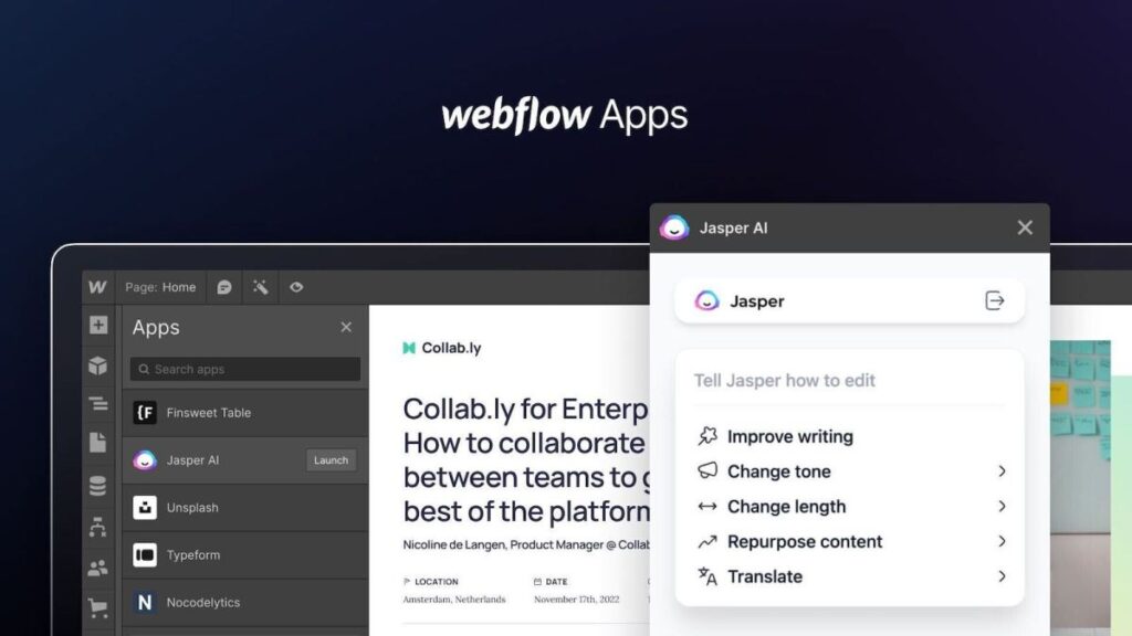 AI to star in the launch of Webflow's built-in app ecosystem