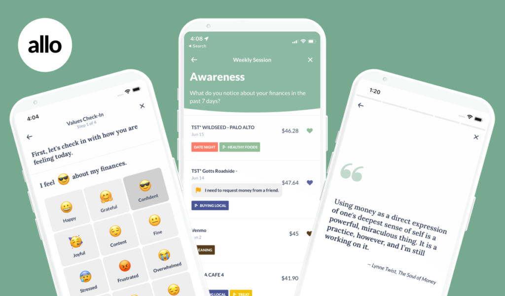 Allo is a new app that aims to help people create positive habits with their finances through mindfulness | TechCrunch