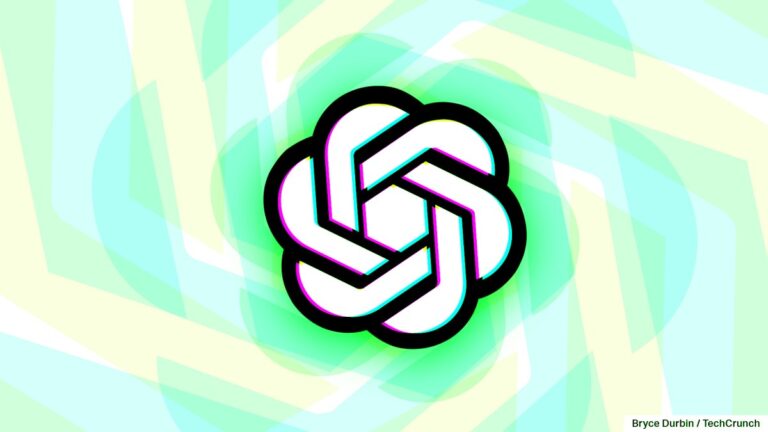 OpenAI logo with spiraling pastel colors (Image Credits: Bryce Durbin / TechCrunch)